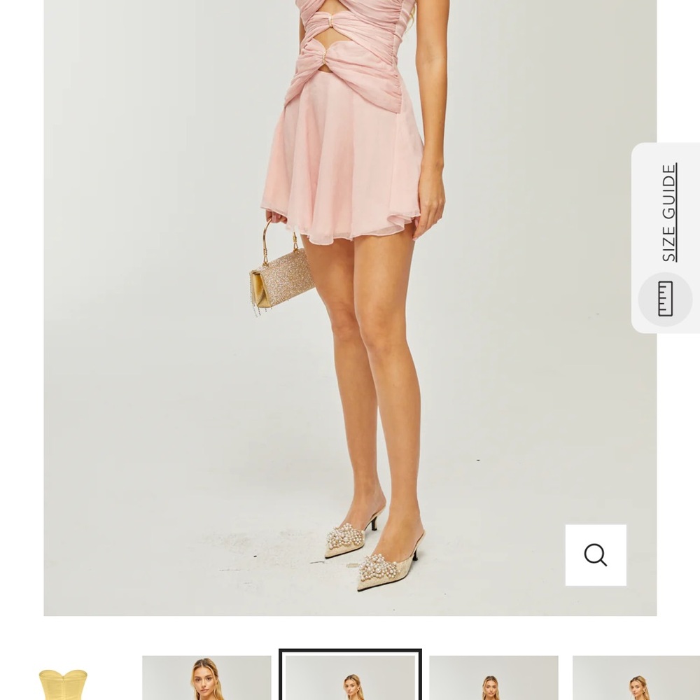 Elegant White Strapless Mini Dress - Picture 4 of 5